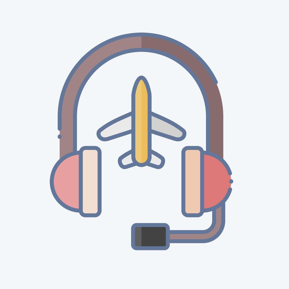 Icon Call Center. related to Airport symbol. doodle style. simple design illustration vector
