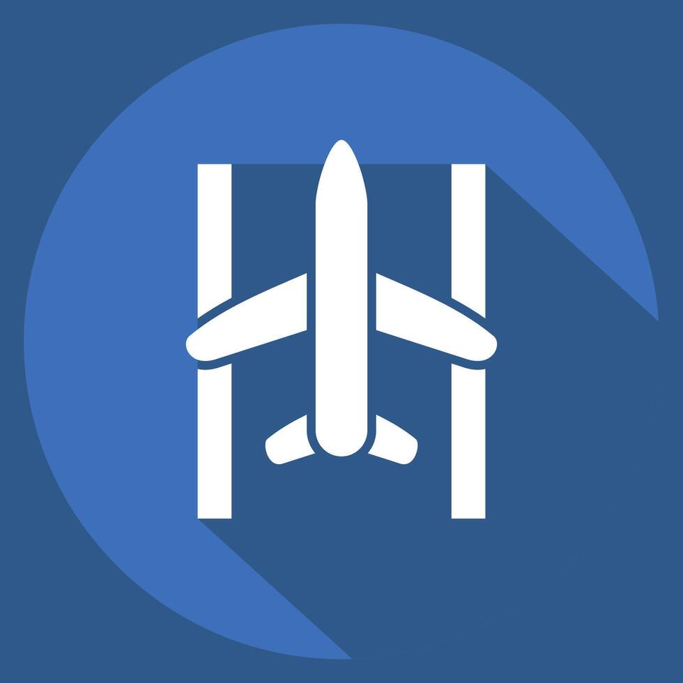 Icon Runway. related to Airport symbol. long shadow style. simple design illustration vector