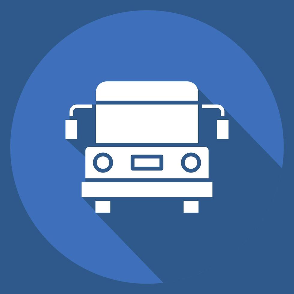 Icon Airport Bus. related to Airport symbol. long shadow style. simple design illustration vector