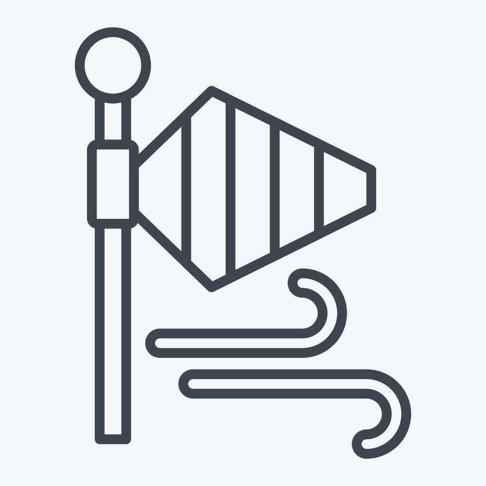 Icon Wind. related to Airport symbol. line style. simple design illustration vector