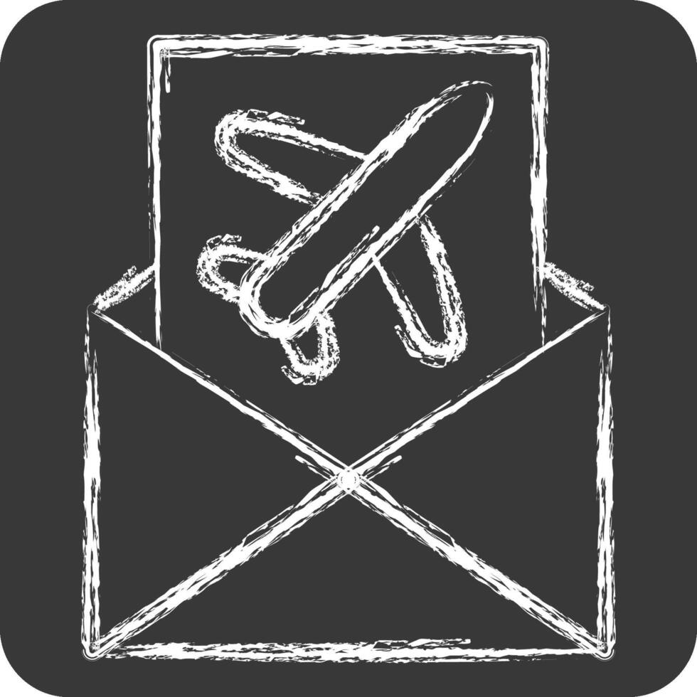 Icon Mail Confirmation. related to Airport symbol. chalk Style. simple design illustration vector