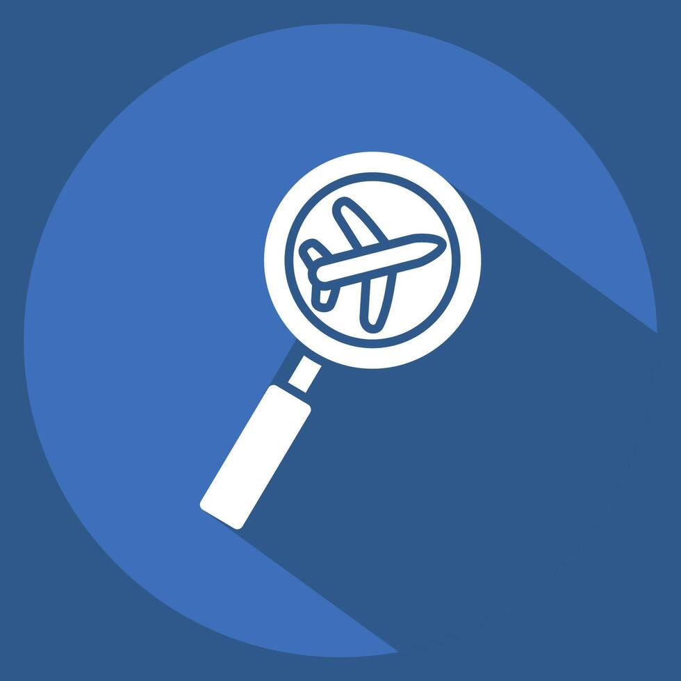 Icon Search. related to Airport symbol. long shadow style. simple design illustration vector