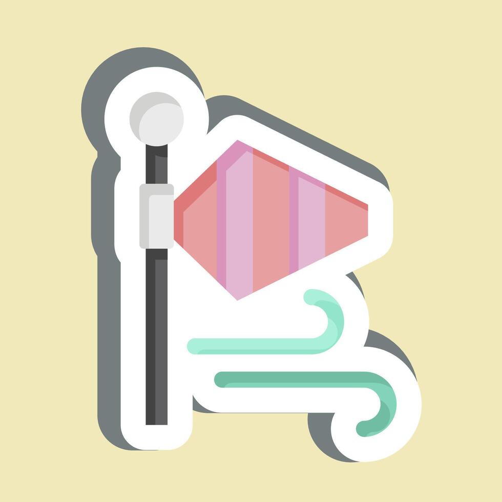 Sticker Wind. related to Airport symbol. simple design illustration vector