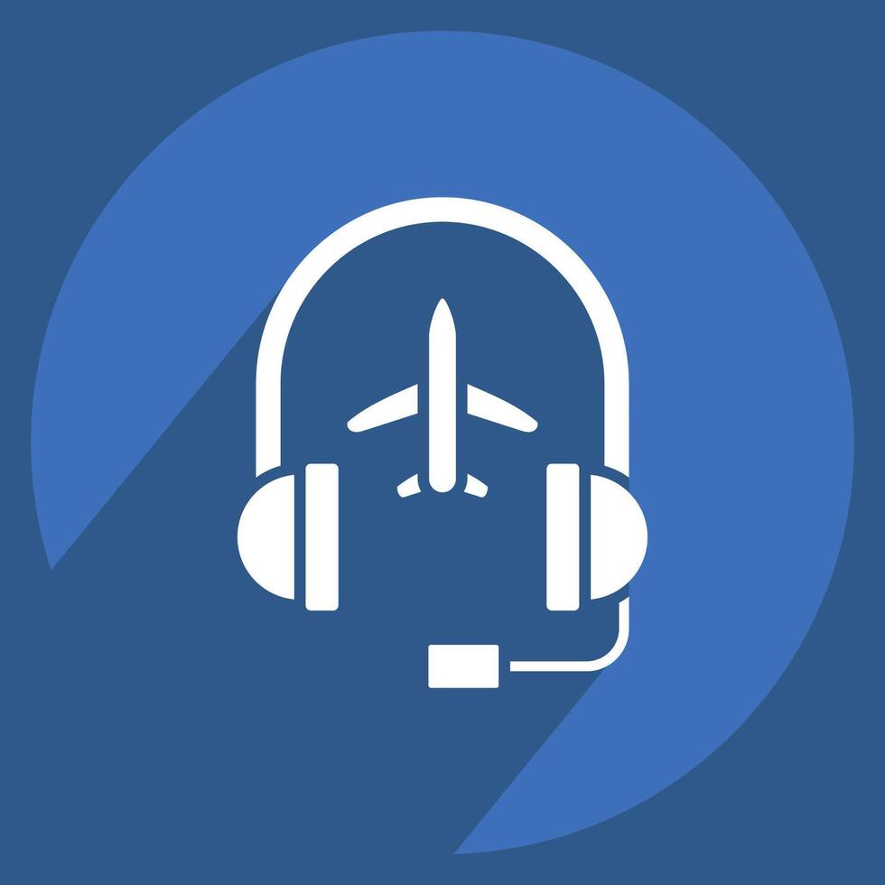 Icon Call Center. related to Airport symbol. long shadow style. simple design illustration vector