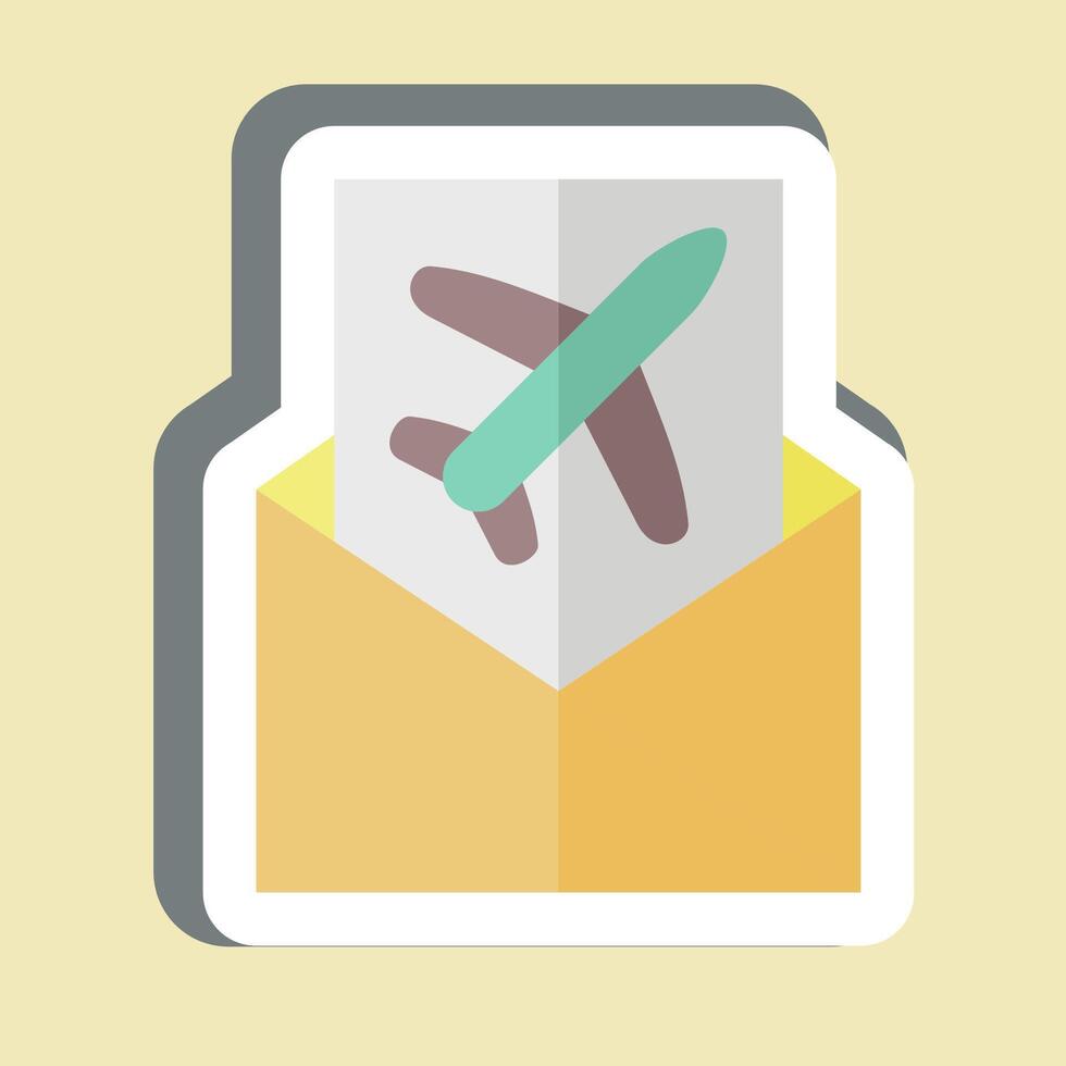 Sticker Mail Confirmation. related to Airport symbol. simple design illustration vector