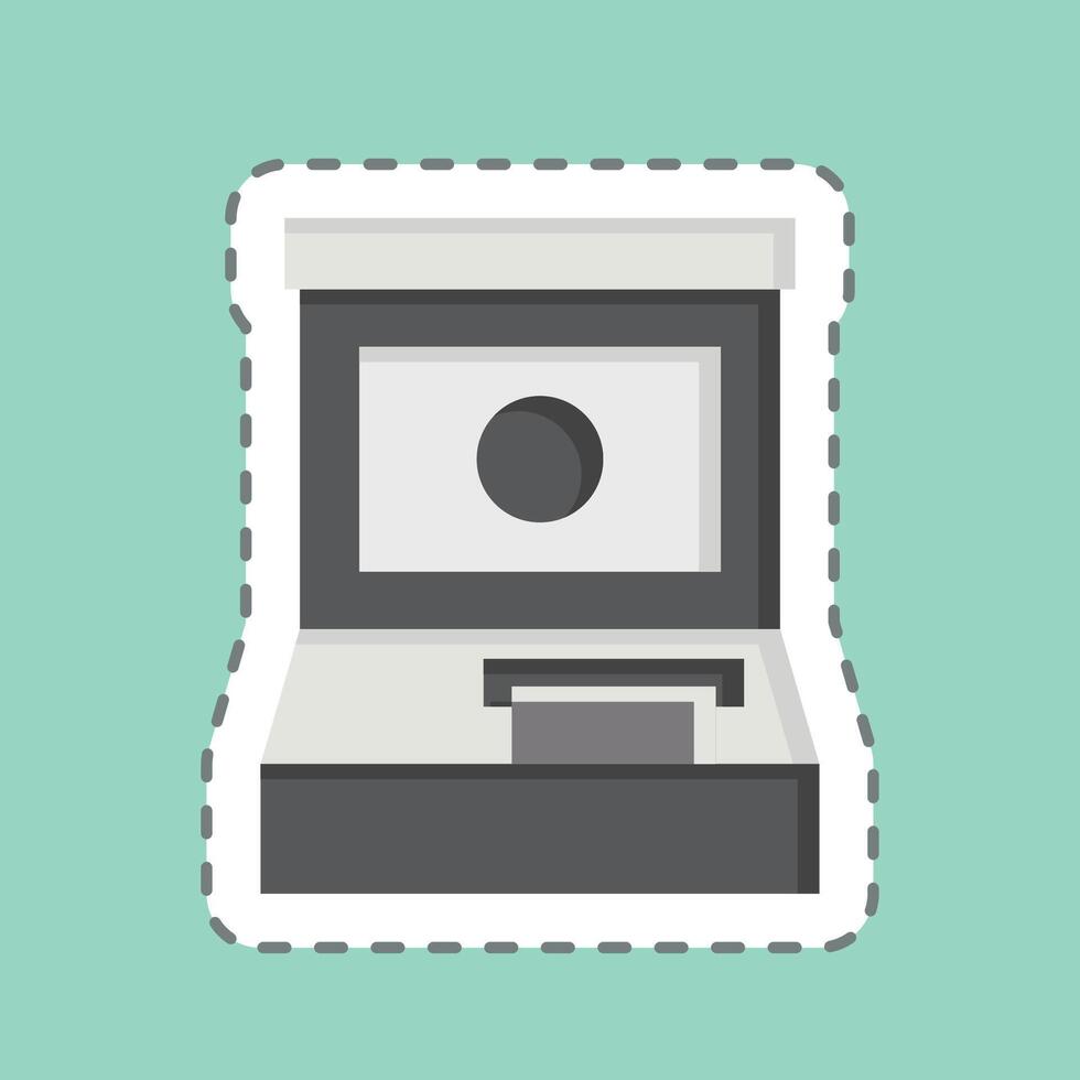 Sticker line cut Atm. related to Airport symbol. simple design illustration vector
