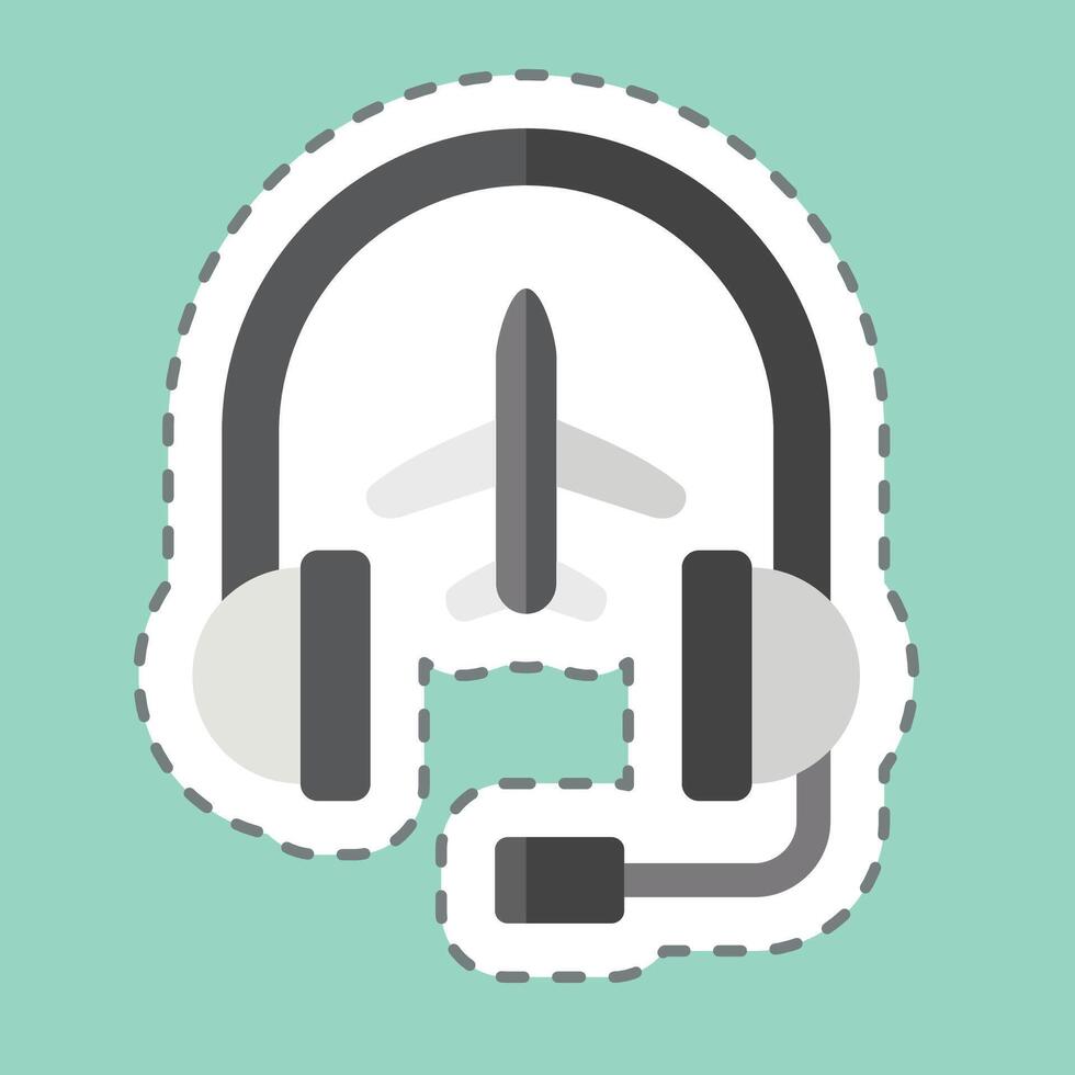 Sticker line cut Call Center. related to Airport symbol. simple design illustration vector