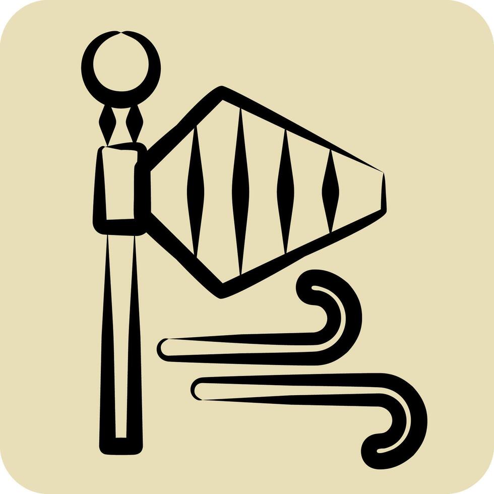 Icon Wind. related to Airport symbol. hand drawn style. simple design illustration vector
