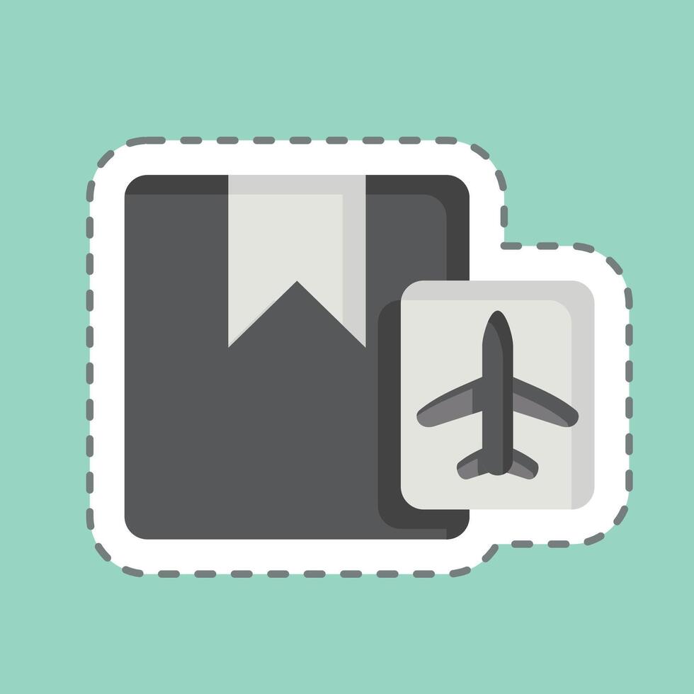 Sticker line cut Shipment. related to Airport symbol. simple design illustration vector