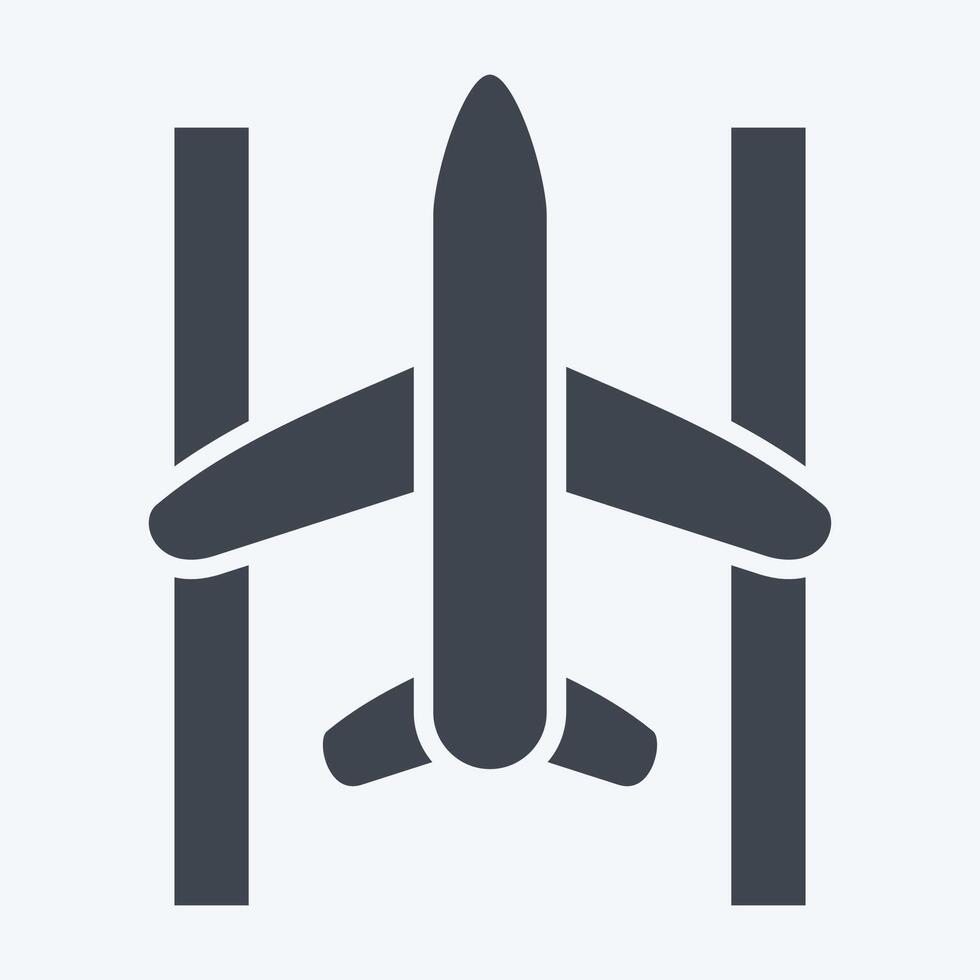 Icon Runway. related to Airport symbol. glyph style. simple design illustration vector