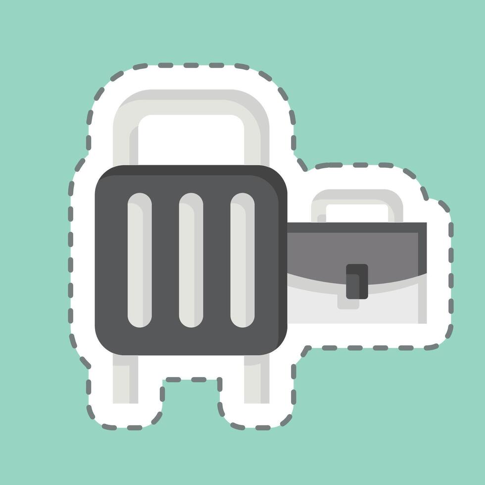 Sticker line cut Baggage. related to Airport symbol. simple design illustration vector