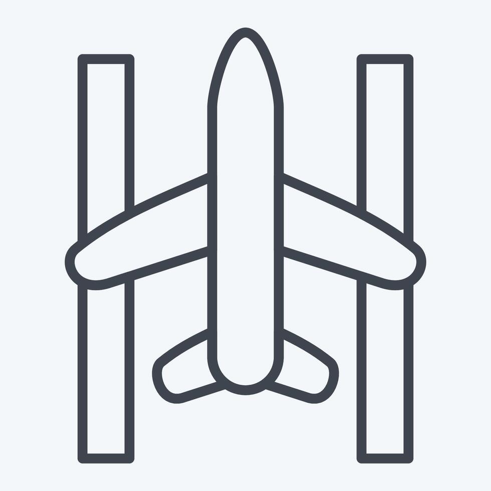 Icon Runway. related to Airport symbol. line style. simple design illustration vector