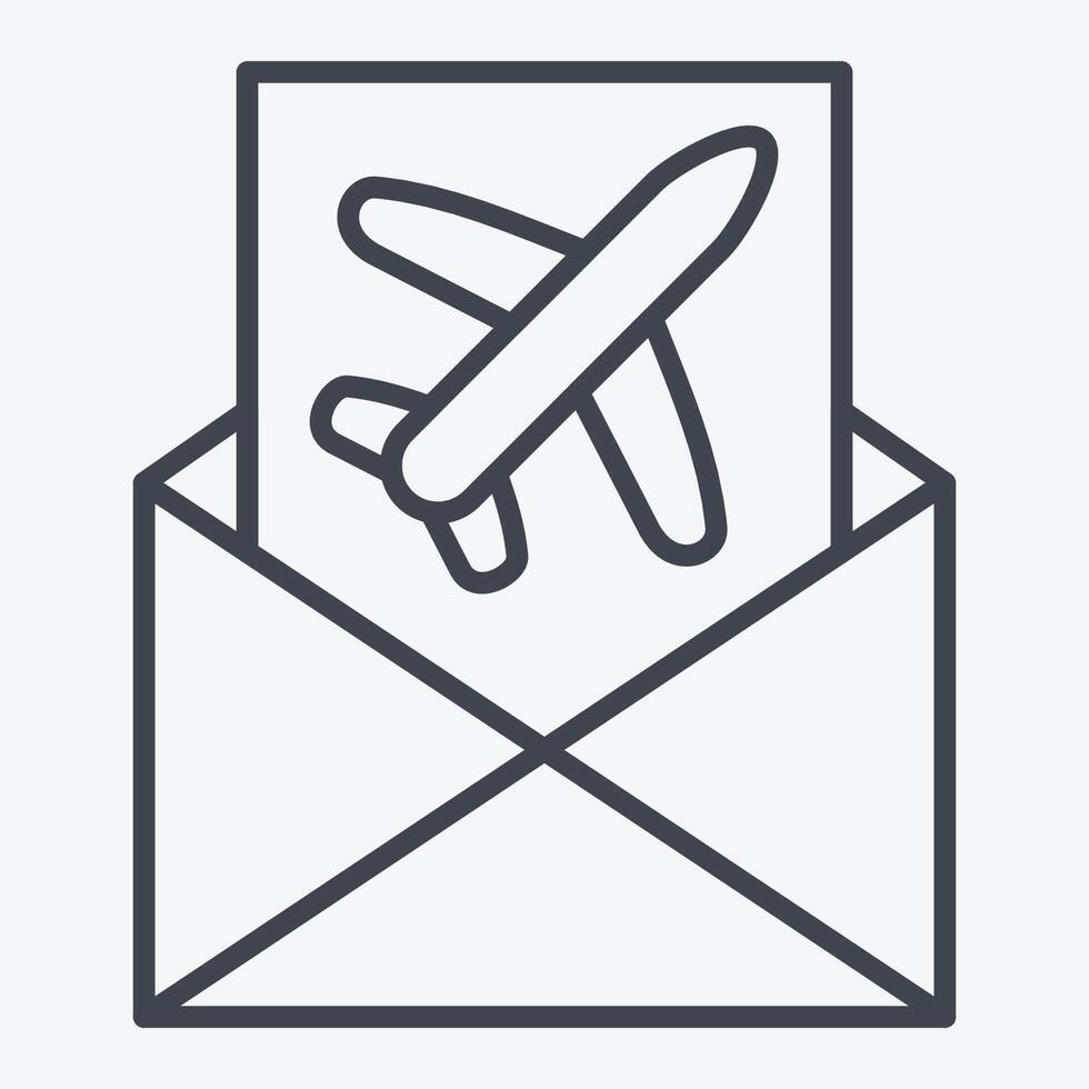 Icon Mail Confirmation. related to Airport symbol. line style. simple design illustration vector