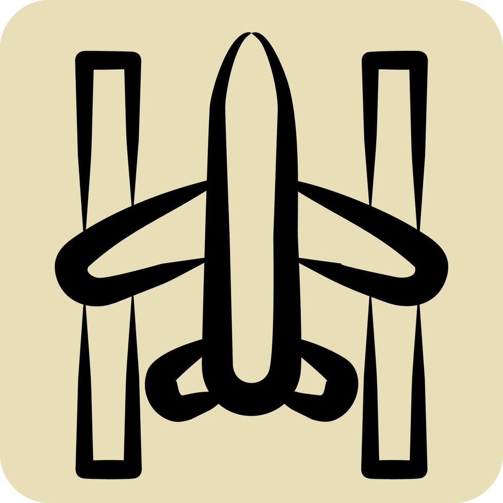 Icon Runway. related to Airport symbol. hand drawn style. simple design illustration vector