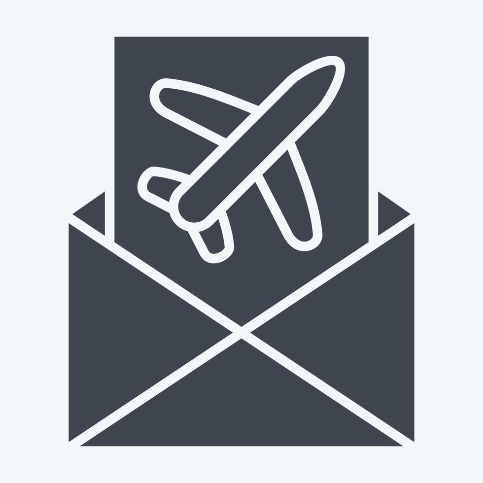 Icon Mail Confirmation. related to Airport symbol. glyph style. simple design illustration vector