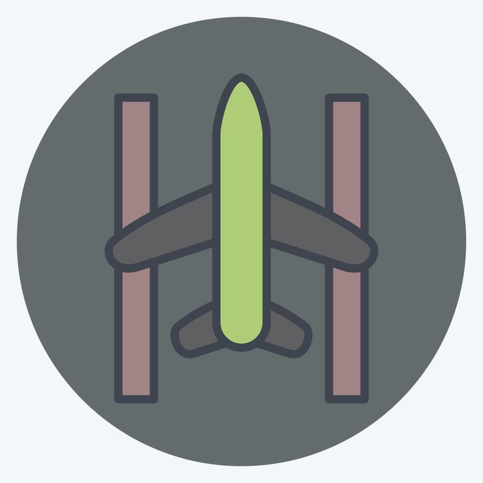 Icon Runway. related to Airport symbol. color mate style. simple design illustration vector