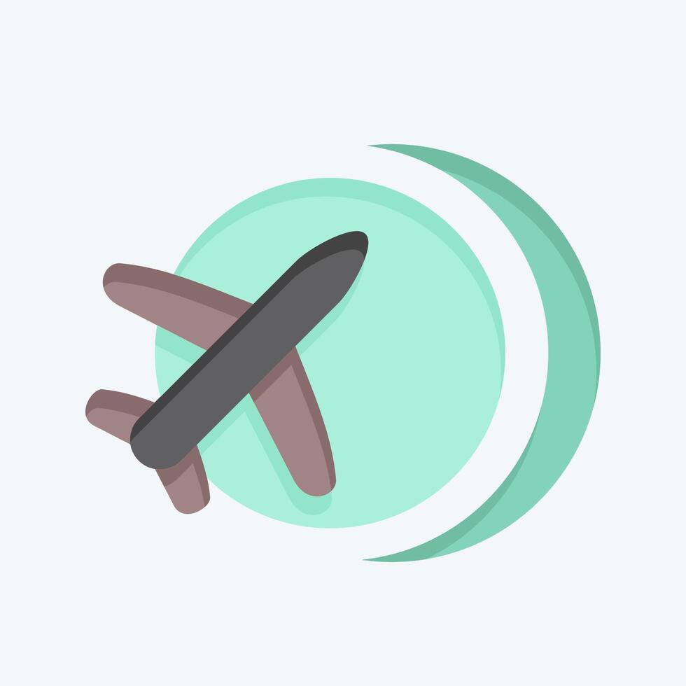 Icon International Flight. related to Airport symbol. flat style. simple design illustration vector