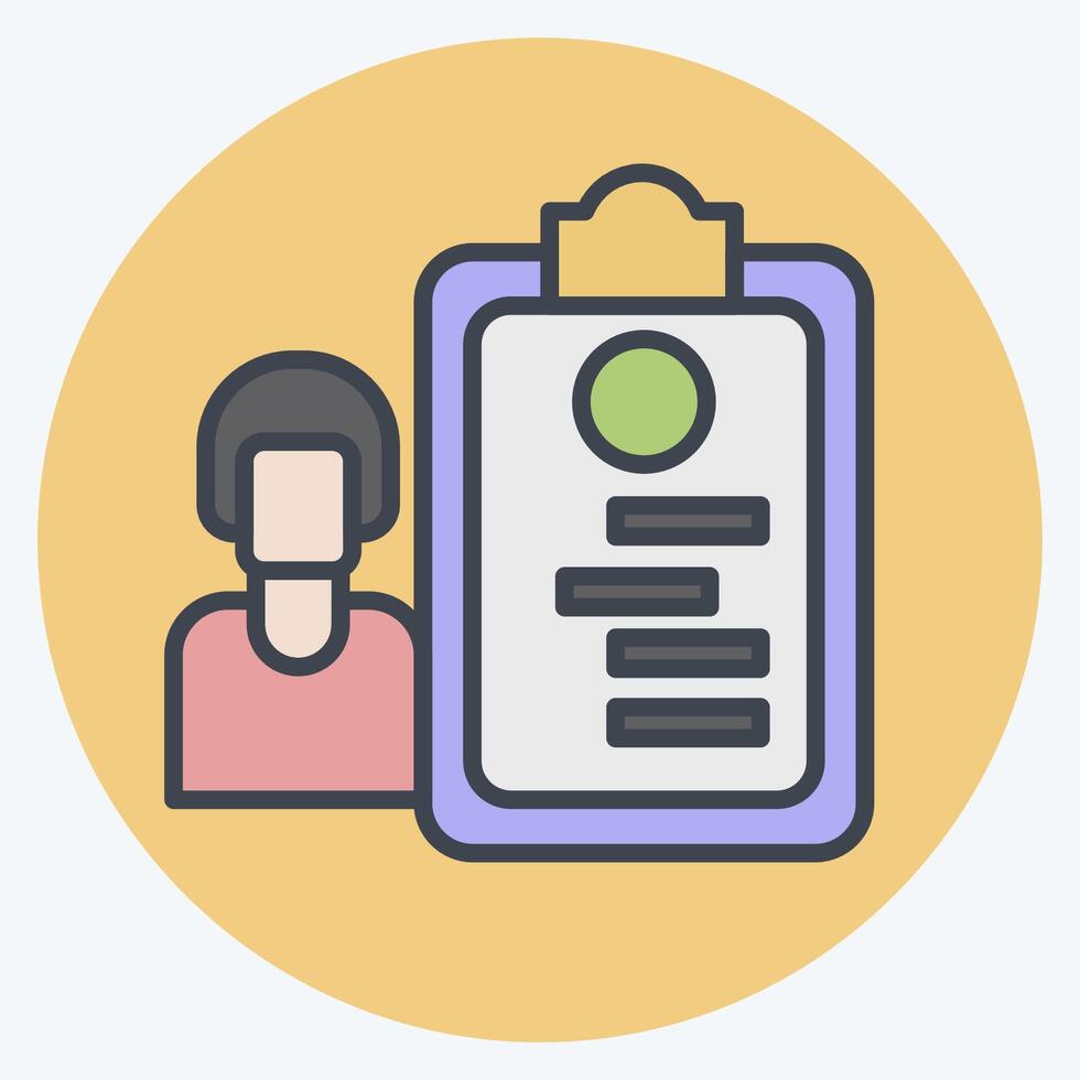 Icon Immigration Check. related to Airport symbol. color mate style. simple design illustration vector