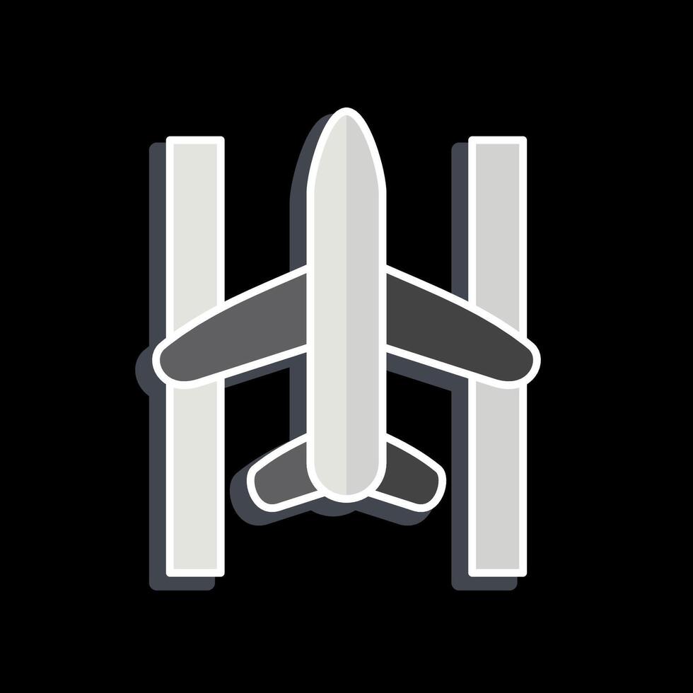 Icon Runway. related to Airport symbol. glossy style. simple design illustration vector