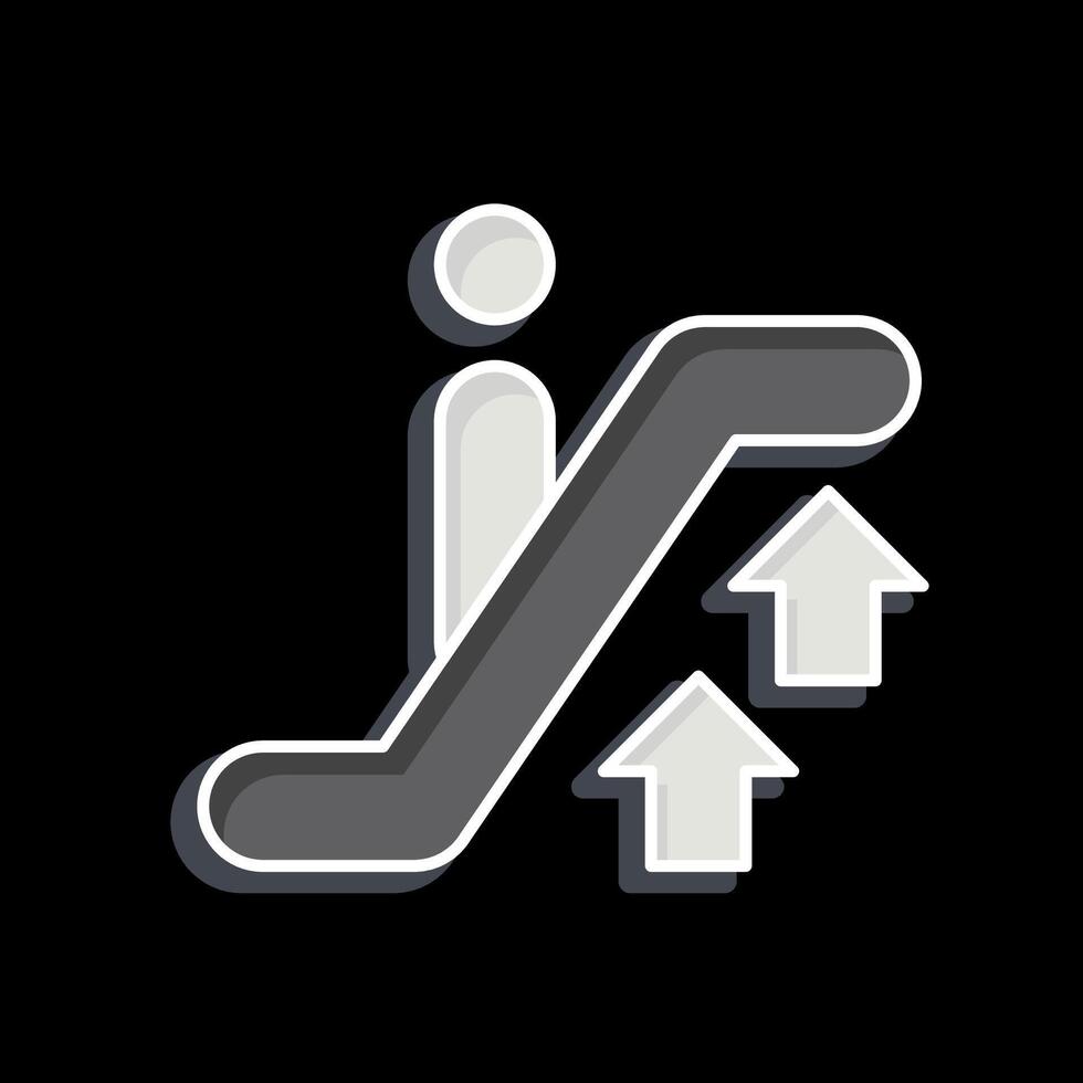 Icon Up Escalator. related to Airport symbol. glossy style. simple design illustration vector