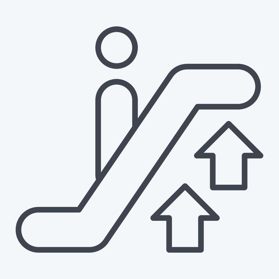 Icon Up Escalator. related to Airport symbol. line style. simple design illustration vector