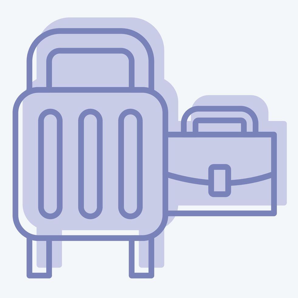 Icon Baggage. related to Airport symbol. two tone style. simple design illustration vector