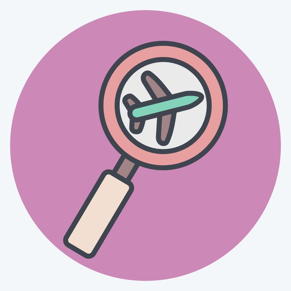 Icon Search. related to Airport symbol. color mate style. simple design illustration vector