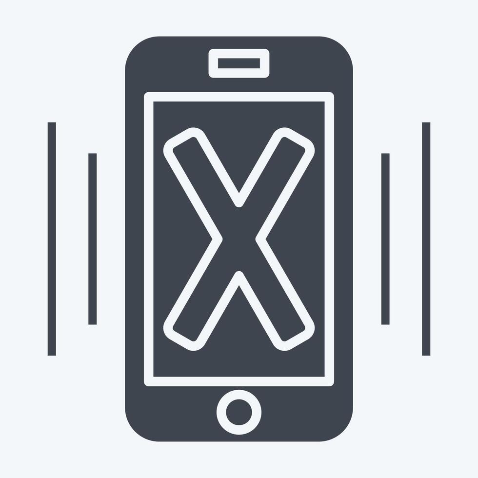 Icon No Cell Phone. related to Airport symbol. glyph style. simple design illustration vector