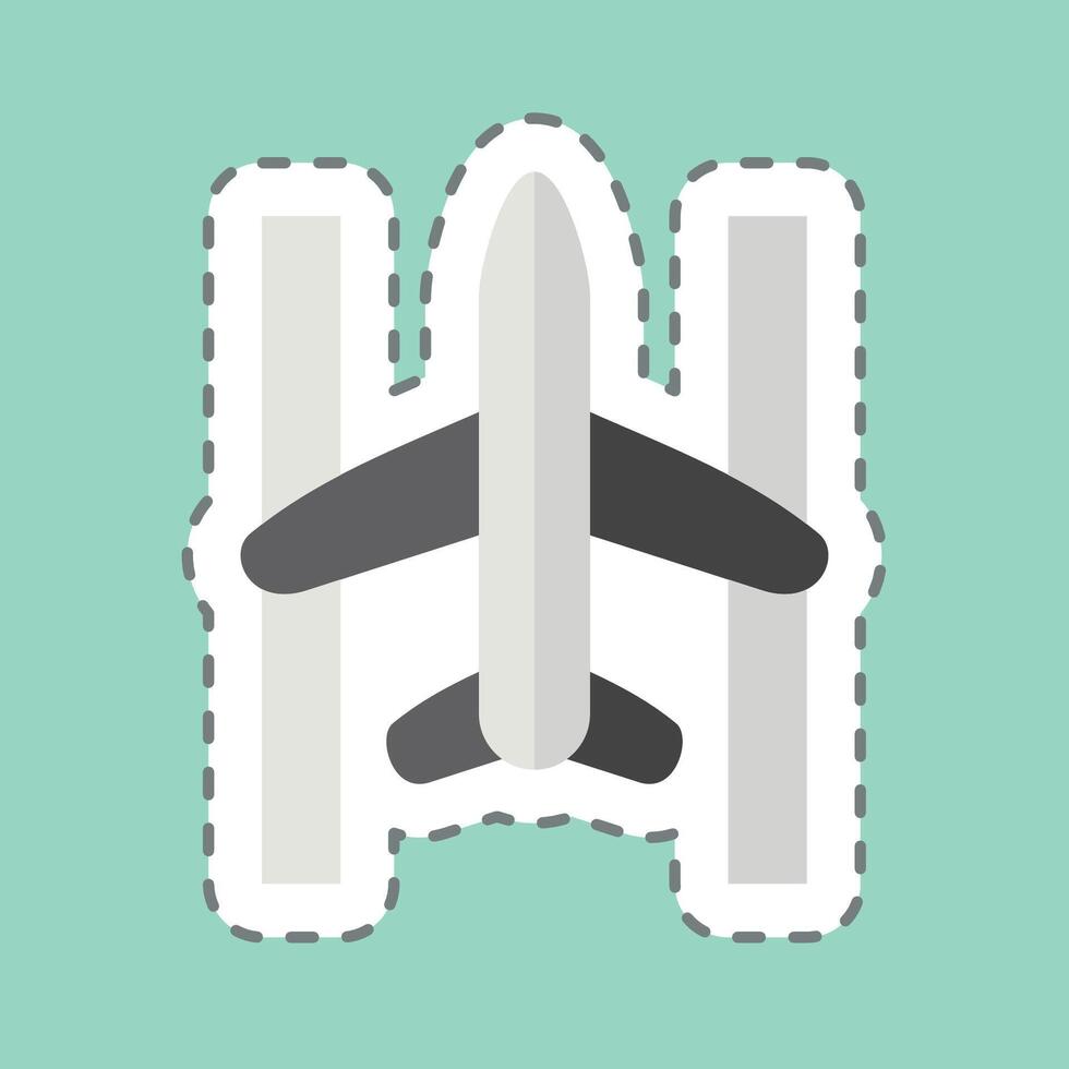 Sticker line cut Runway. related to Airport symbol. simple design illustration vector
