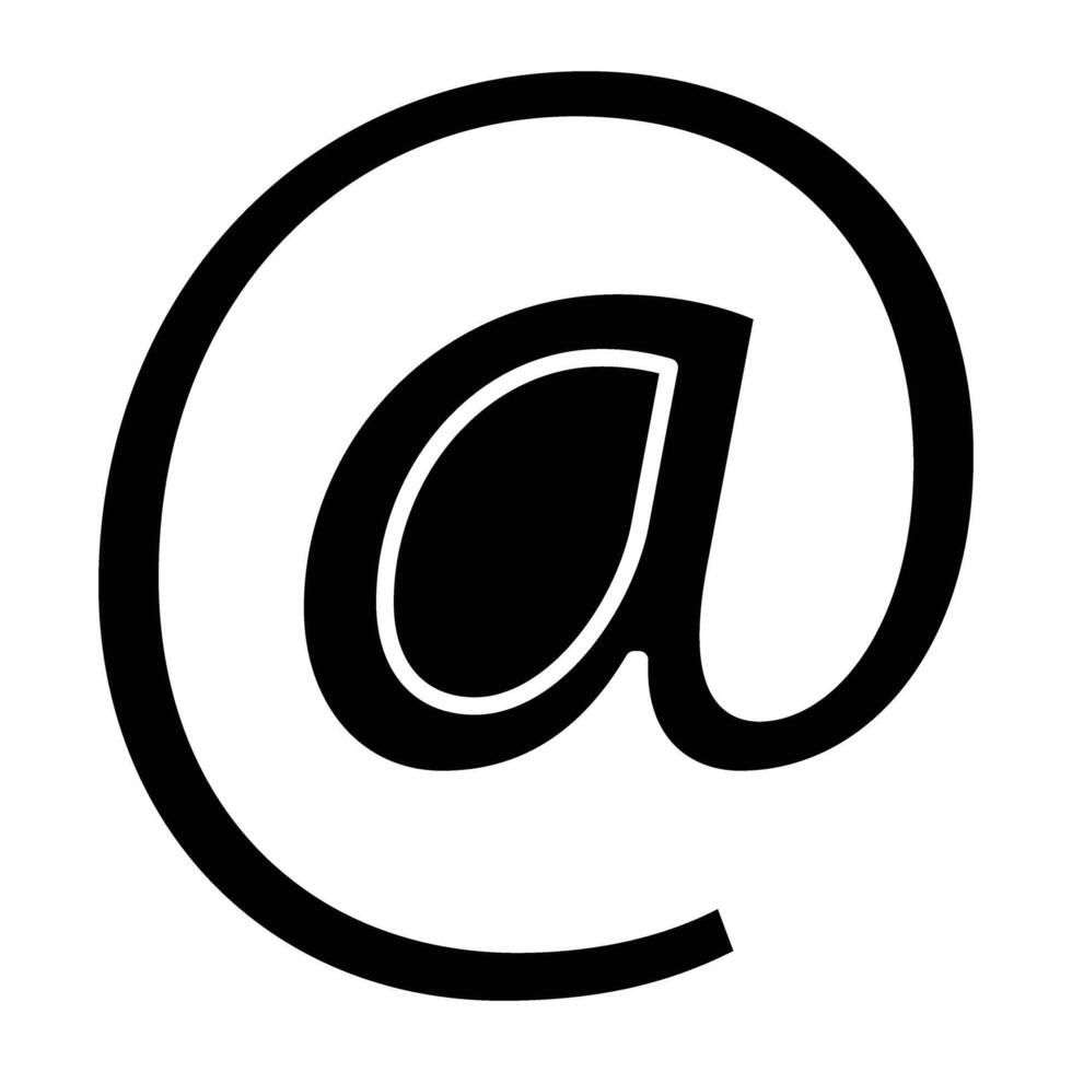 At Sign Line Icon vector