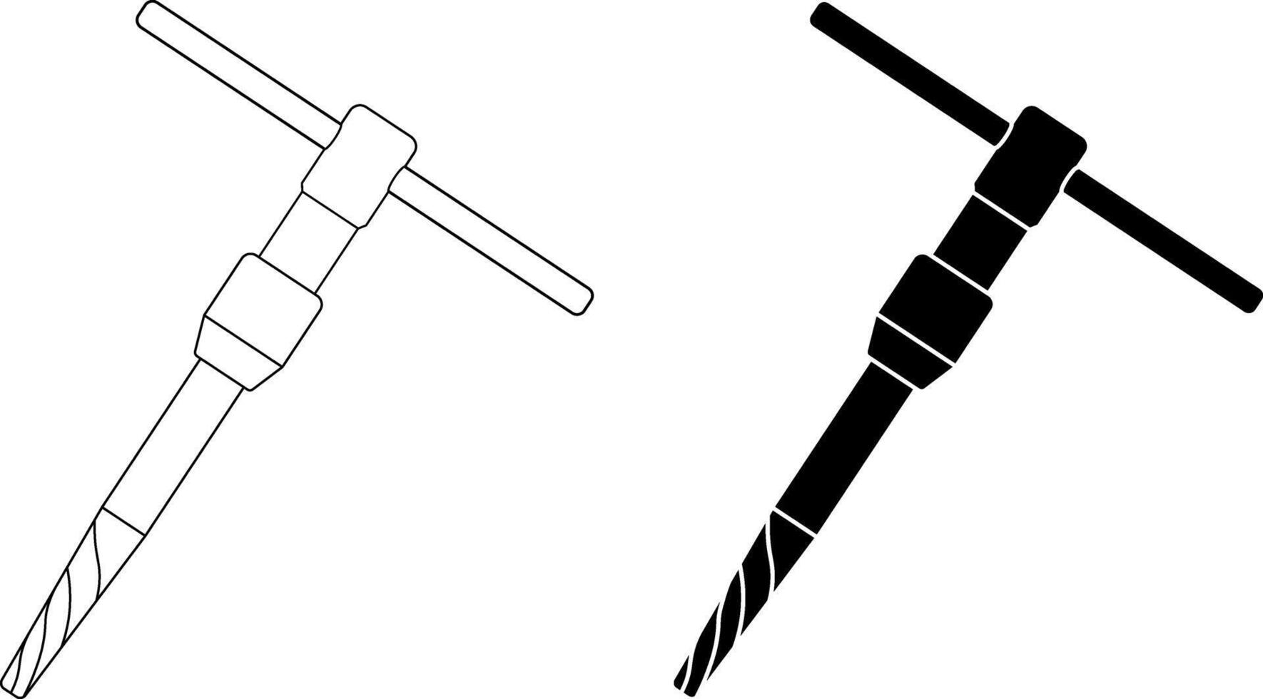outline silhouette Screw extractor icon set vector