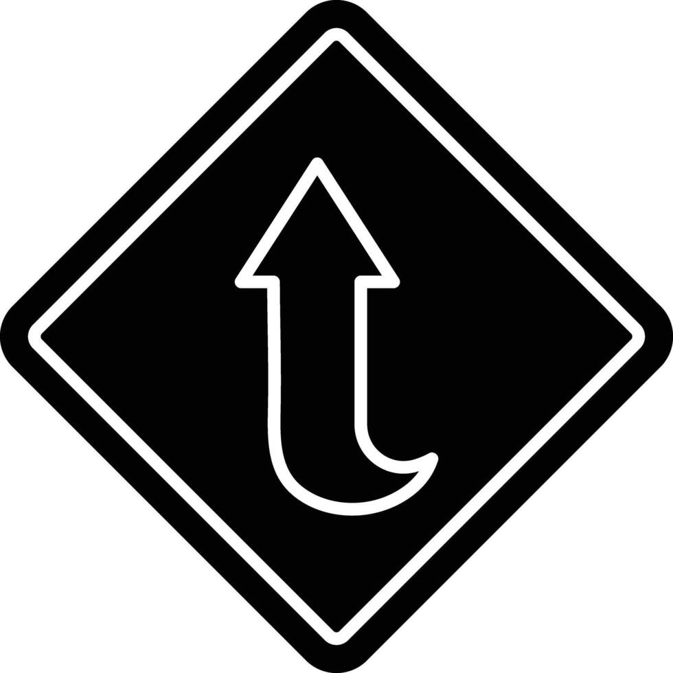 Curved Up Glyph Icon Design vector
