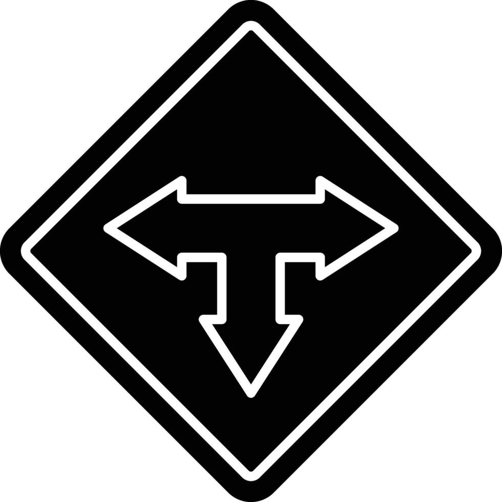 T Junction Glyph Icon Design vector