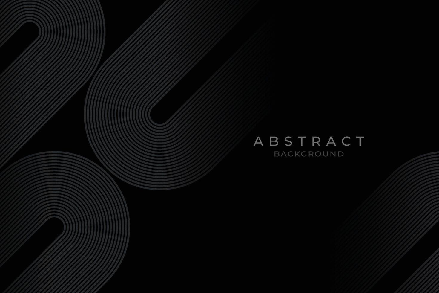 Abstract curve lines on black background. Modern black lines pattern. Suitable for banner, cover, poster, website, presentation, brochure, flyer, header vector