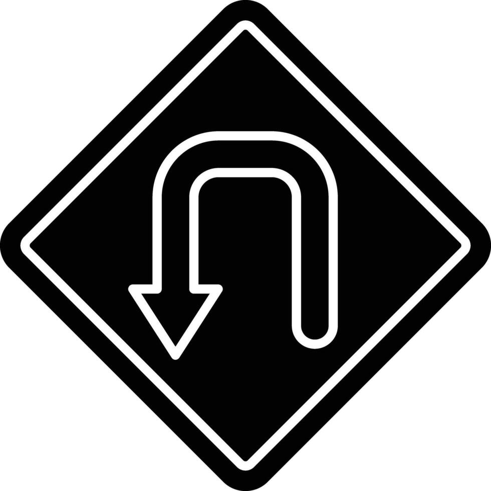 Turn Back Glyph Icon Design vector
