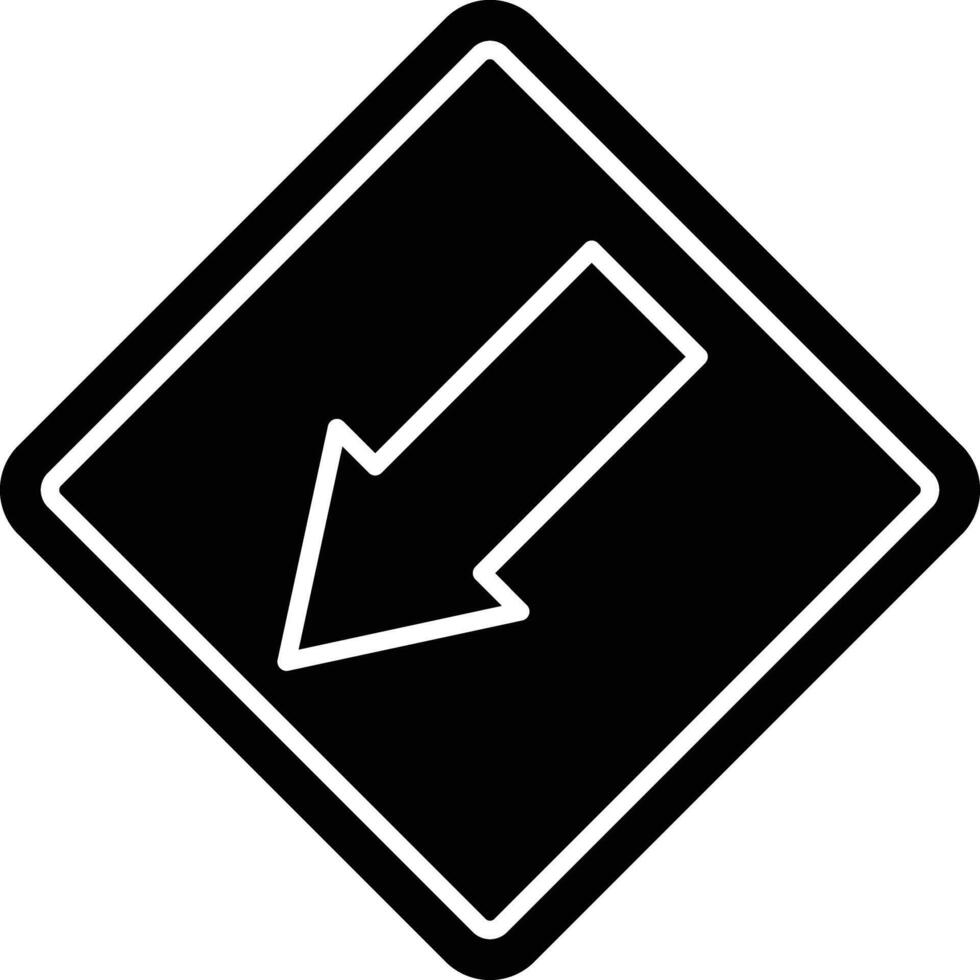 Down Left Glyph Icon Design vector