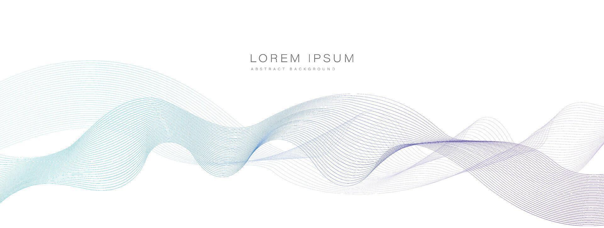 Abstract blue purple gradient flowing wave lines on white background. Modern colorful wavy lines pattern design element. Suitable for banner, cover, poster, website, presentation, brochure, flyer vector