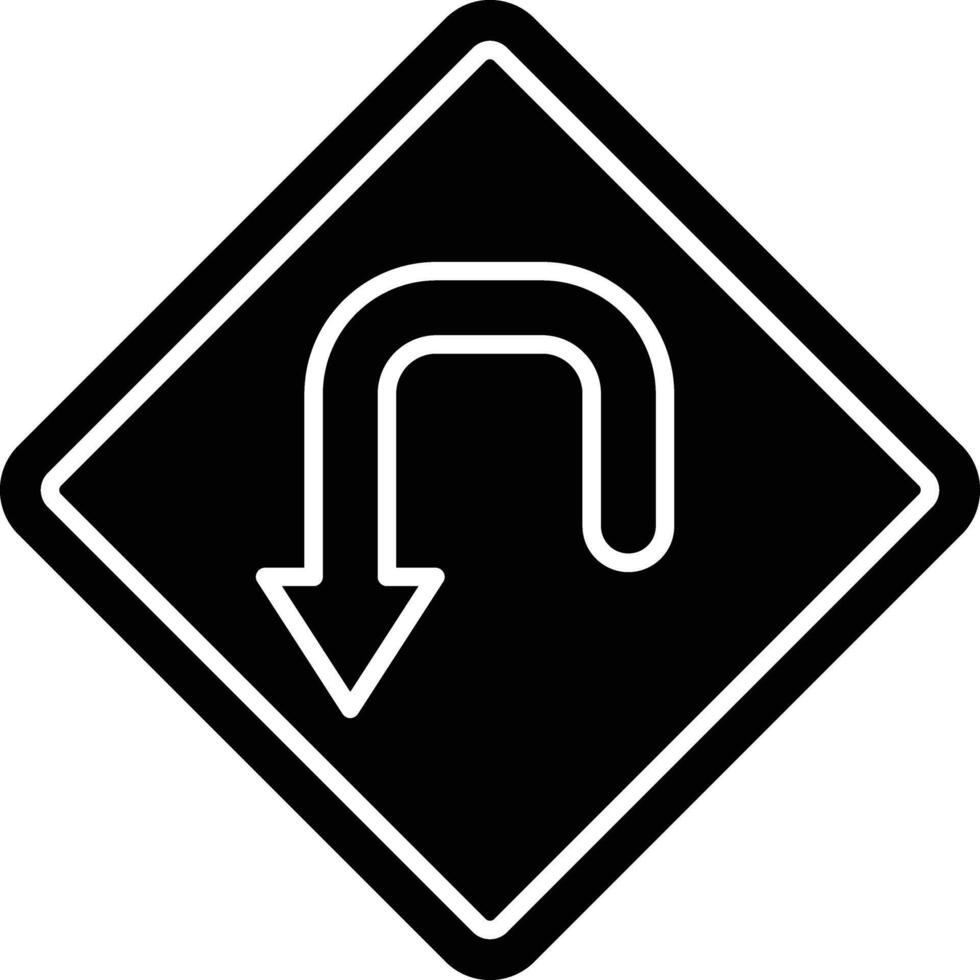 Turn Down Glyph Icon Design vector