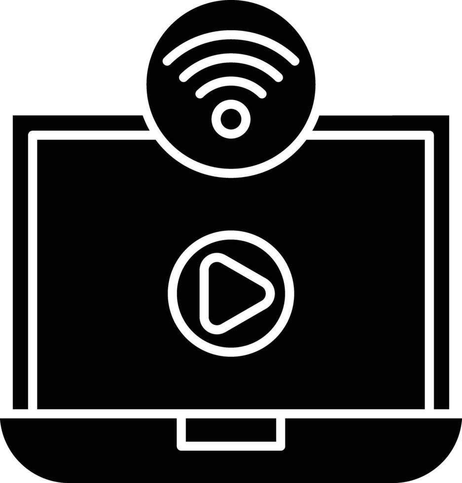 Online Streaming Line Icon vector