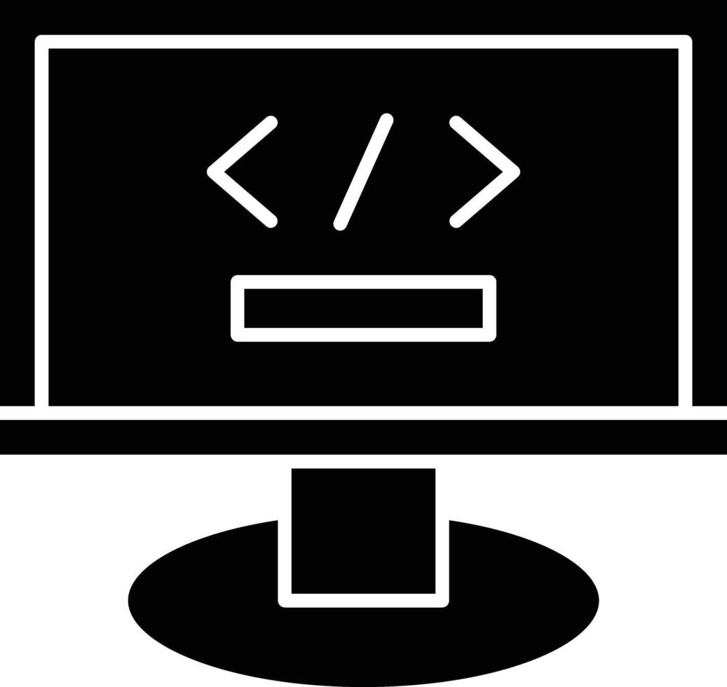 Coding Glyph Icon Design vector