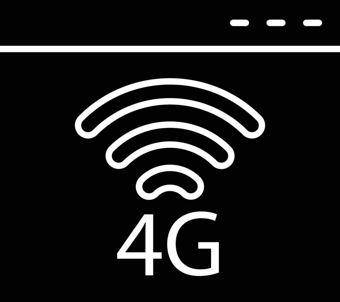 4G Glyph Icon Design vector
