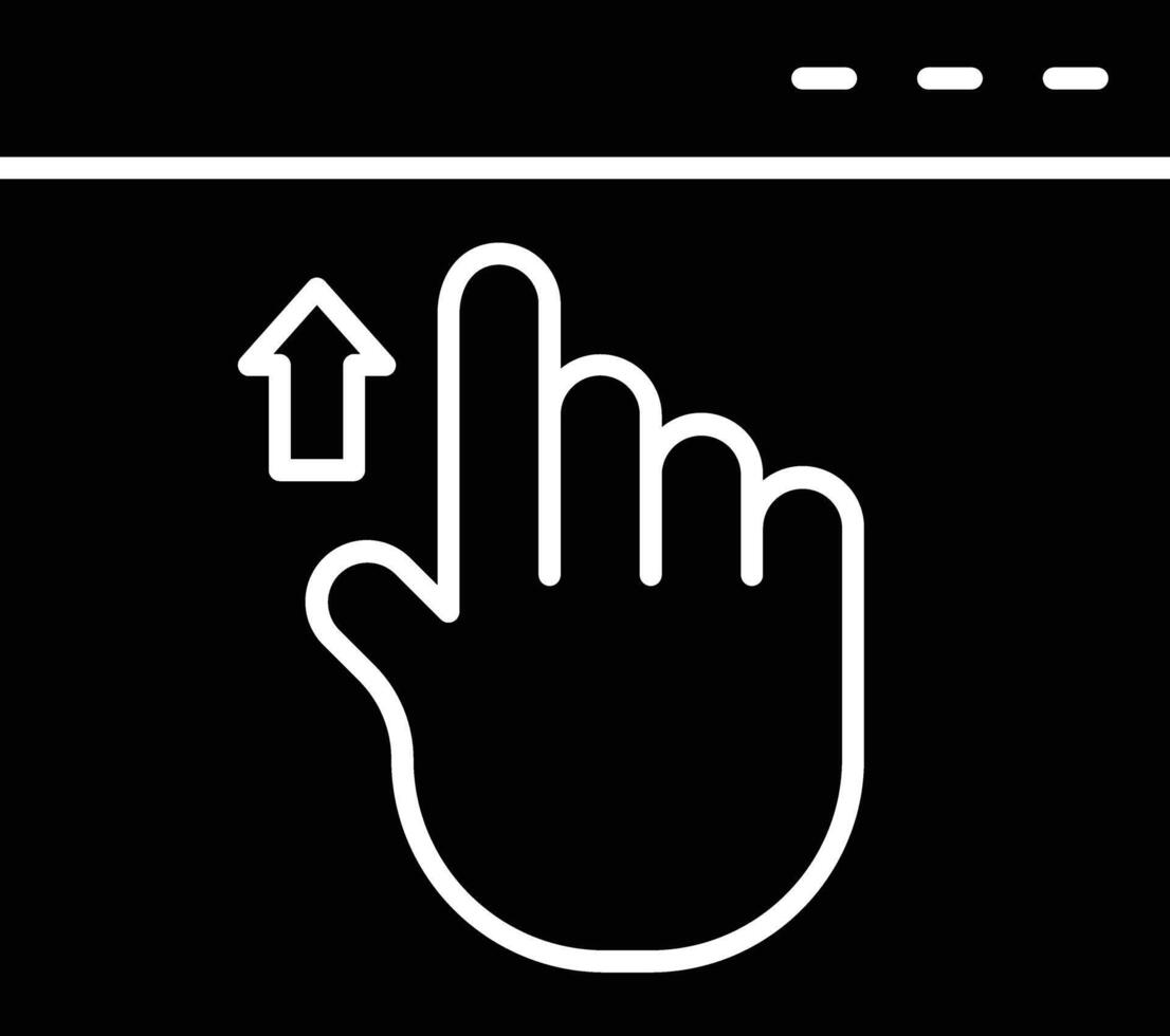 Scroll Up Glyph Icon Design vector