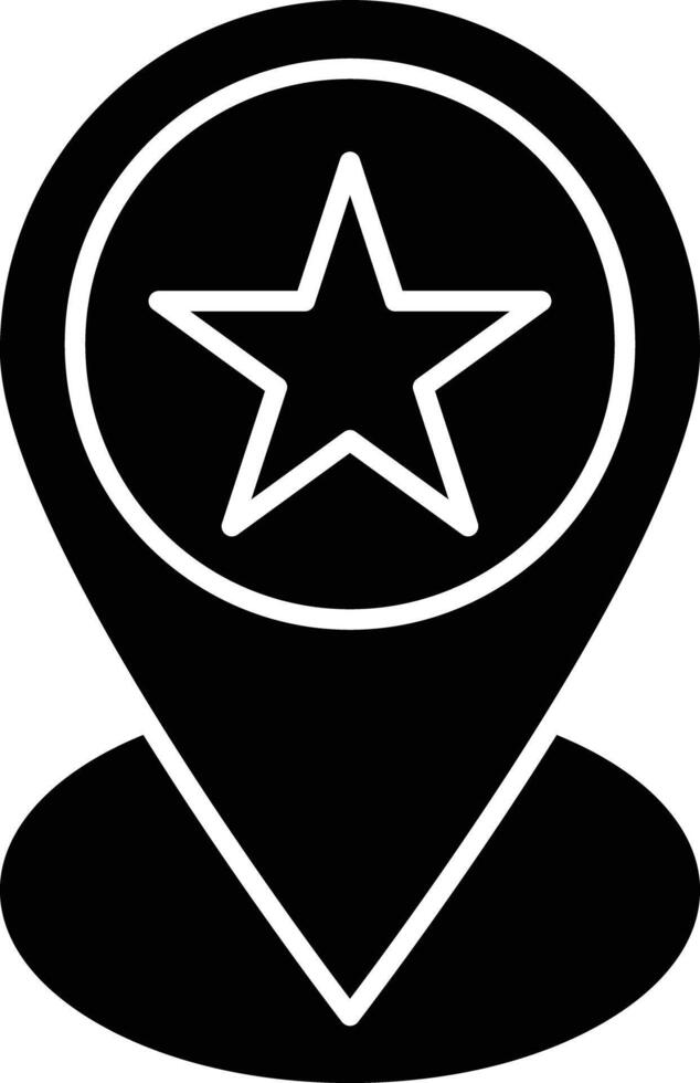 Starred Location Line Icon vector