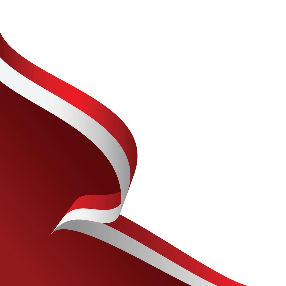 Red And White Indonesian Flag Corner vector