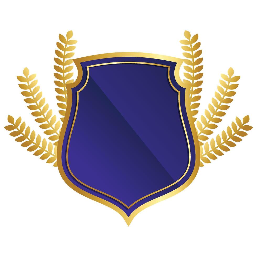Golden Shield With Laurel Wreath vector