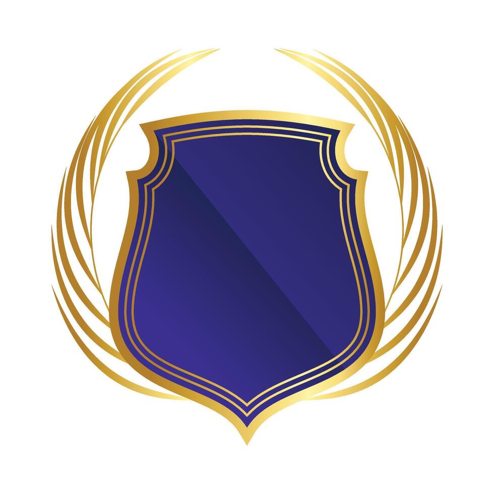 Golden Shield With Laurel Wreath vector