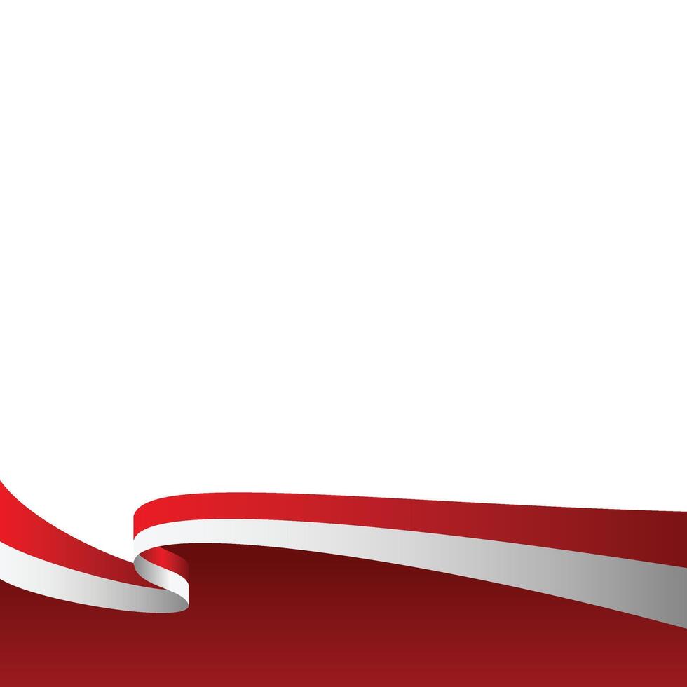 Indonesian Indepedence Day Flag Footer vector
