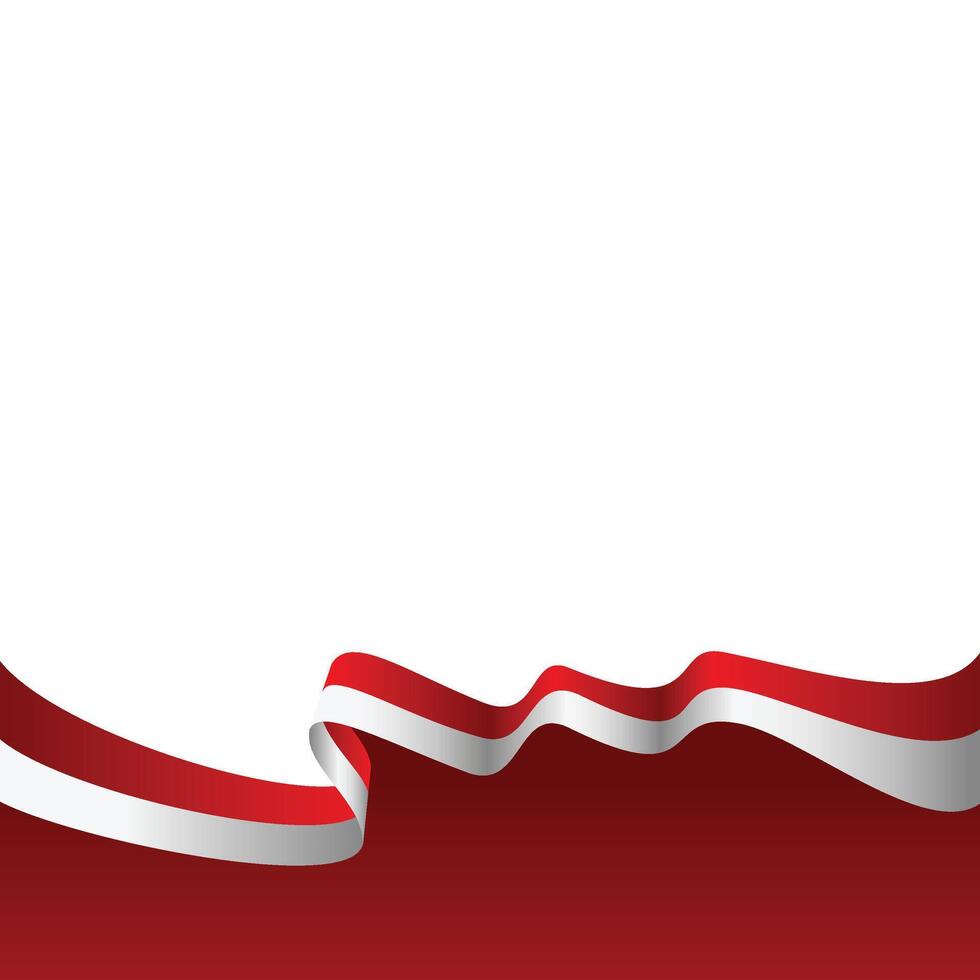 Indonesian Indepedence Day Flag Footer vector