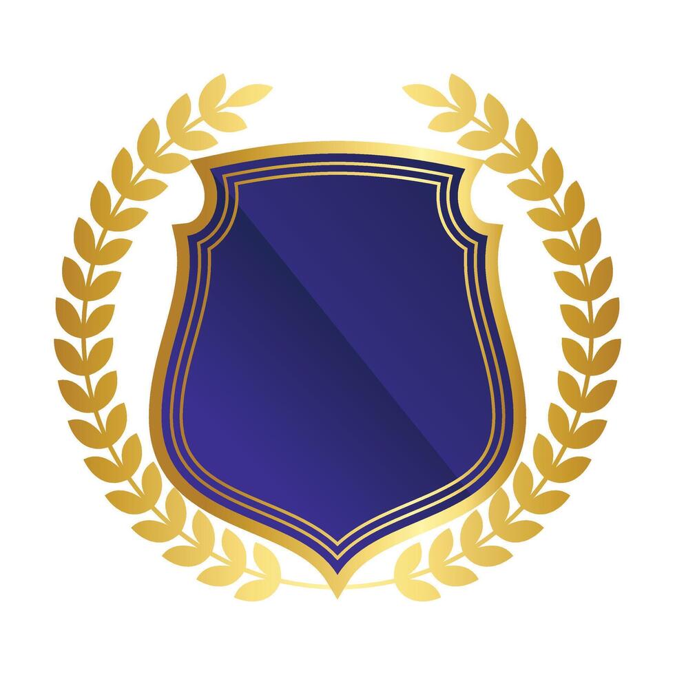 Golden Shield With Laurel Wreath vector