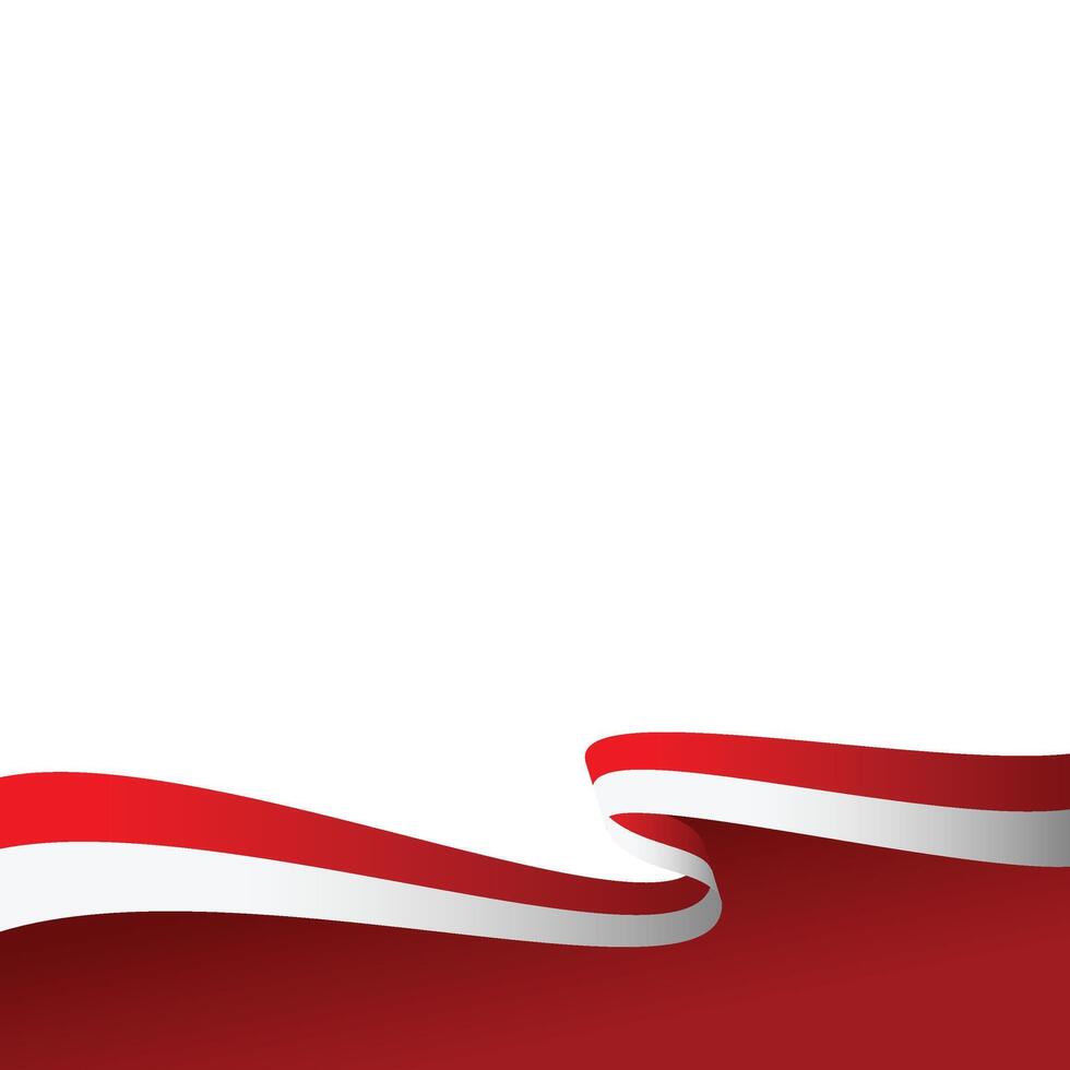 Indonesian Indepedence Day Flag Footer vector